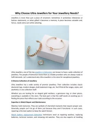 Why Choose Ultra Jewellers for Your Jewellery Needs?