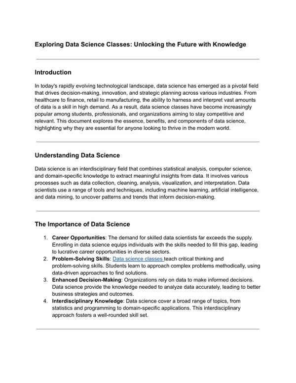 data science classes