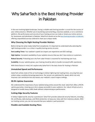 best hosting provider in pakistan