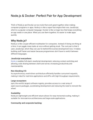 node js docker perfect pair for app development