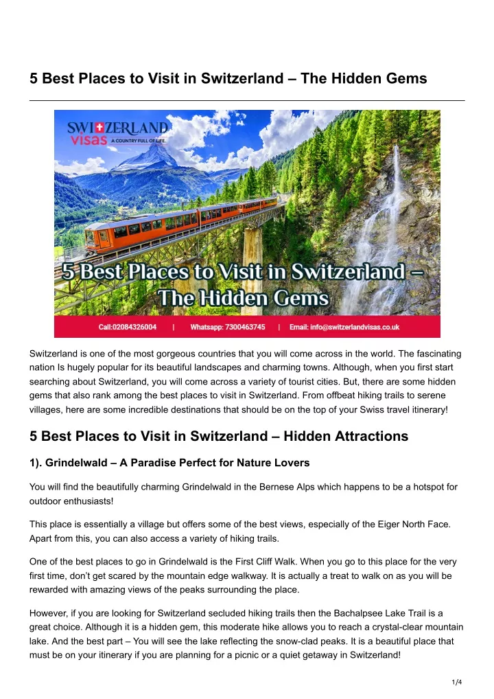 5 best places to visit in switzerland the hidden