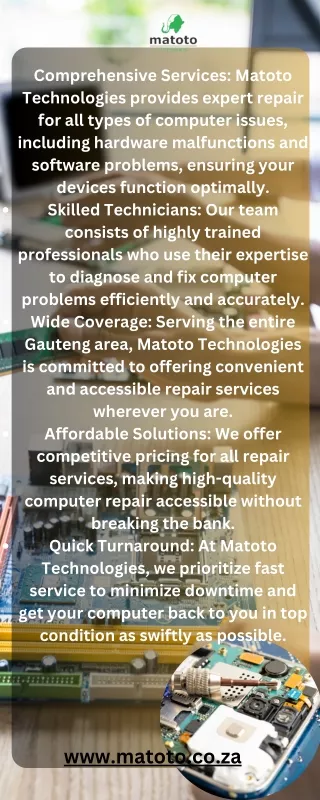 Expert Computer Repair Services in Gauteng | Matoto Technologies