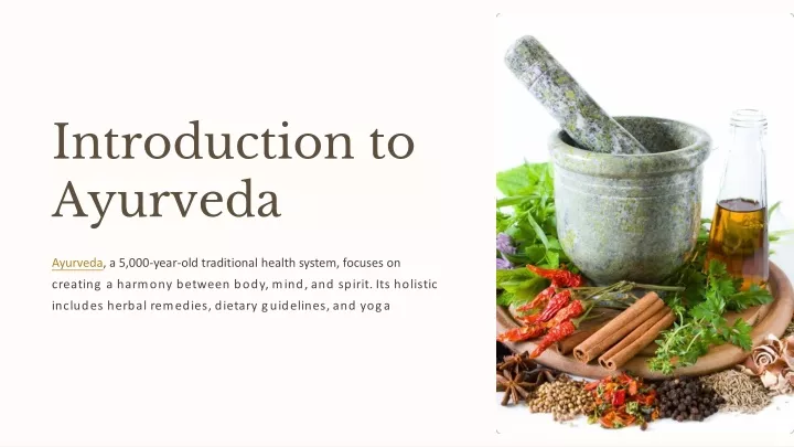 introduction to ayurveda