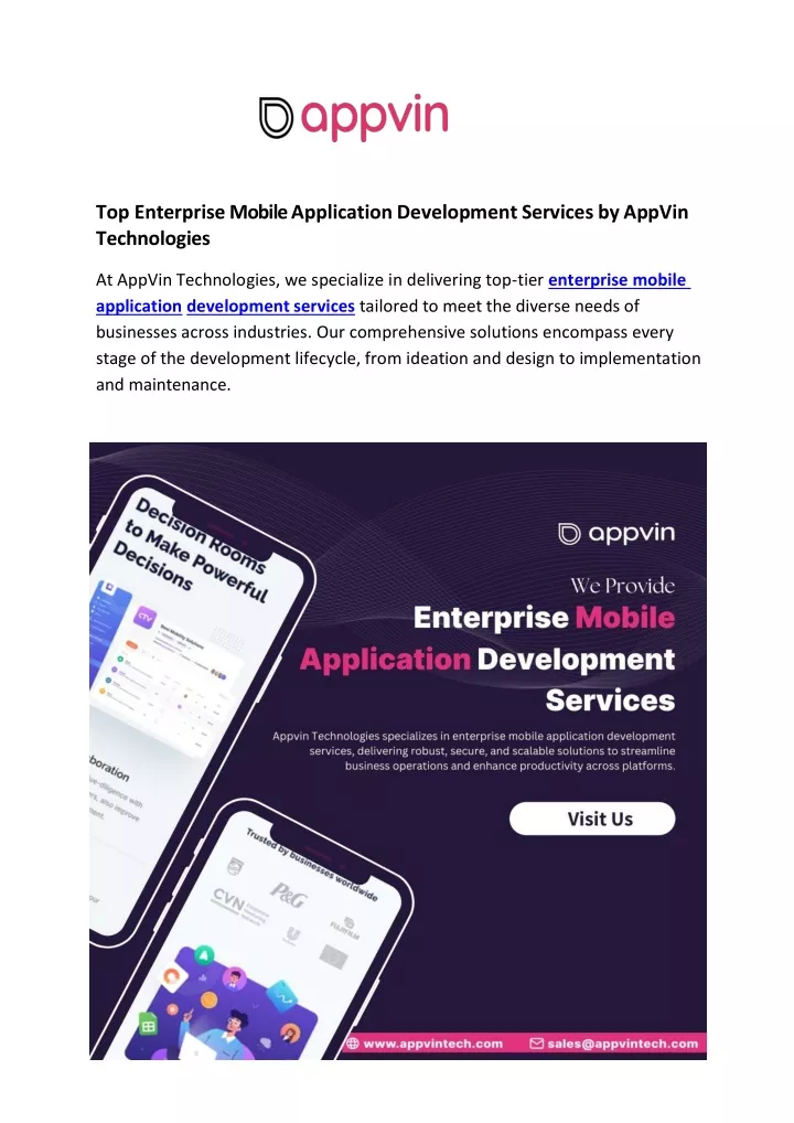 top enterprise mobile application development