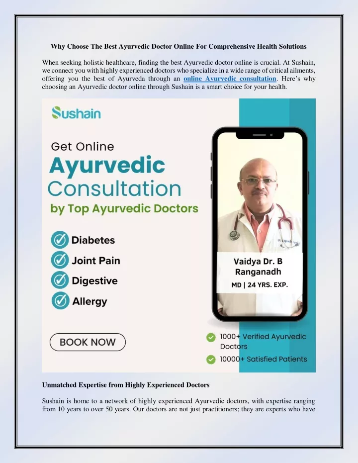 why choose the best ayurvedic doctor online