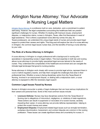 Arlington Nurse Attorney