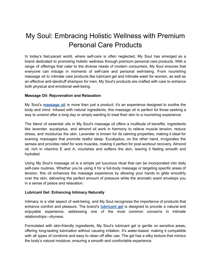 my soul embracing holistic wellness with premium