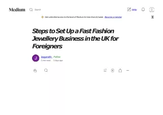 Steps to Set Up a Fast Fashion Jewellery Business in the UK for Foreigners