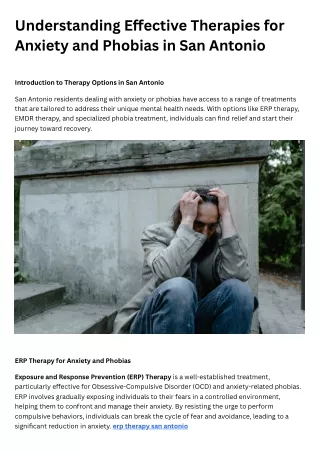 Understanding Effective Therapies for Anxiety and Phobias in San Antonio