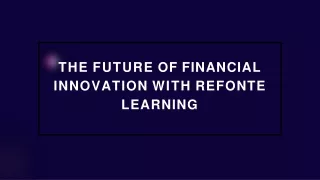 the future of financial innovation with refonte learning