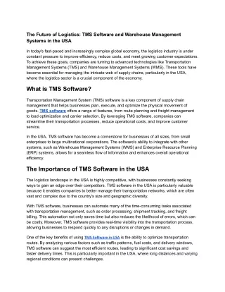 The Future of Logistics_ TMS Software and Warehouse Management Systems in the USA