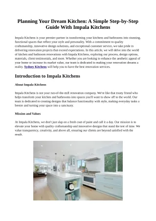 Planning Your Dream Kitchen: A Simple Step-by-Step Guide With Impala Kitchens