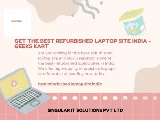 Get The Best Refurbished Laptop Site India - Geeks Kart