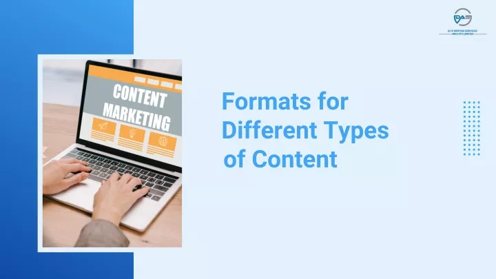 formats for different types of content