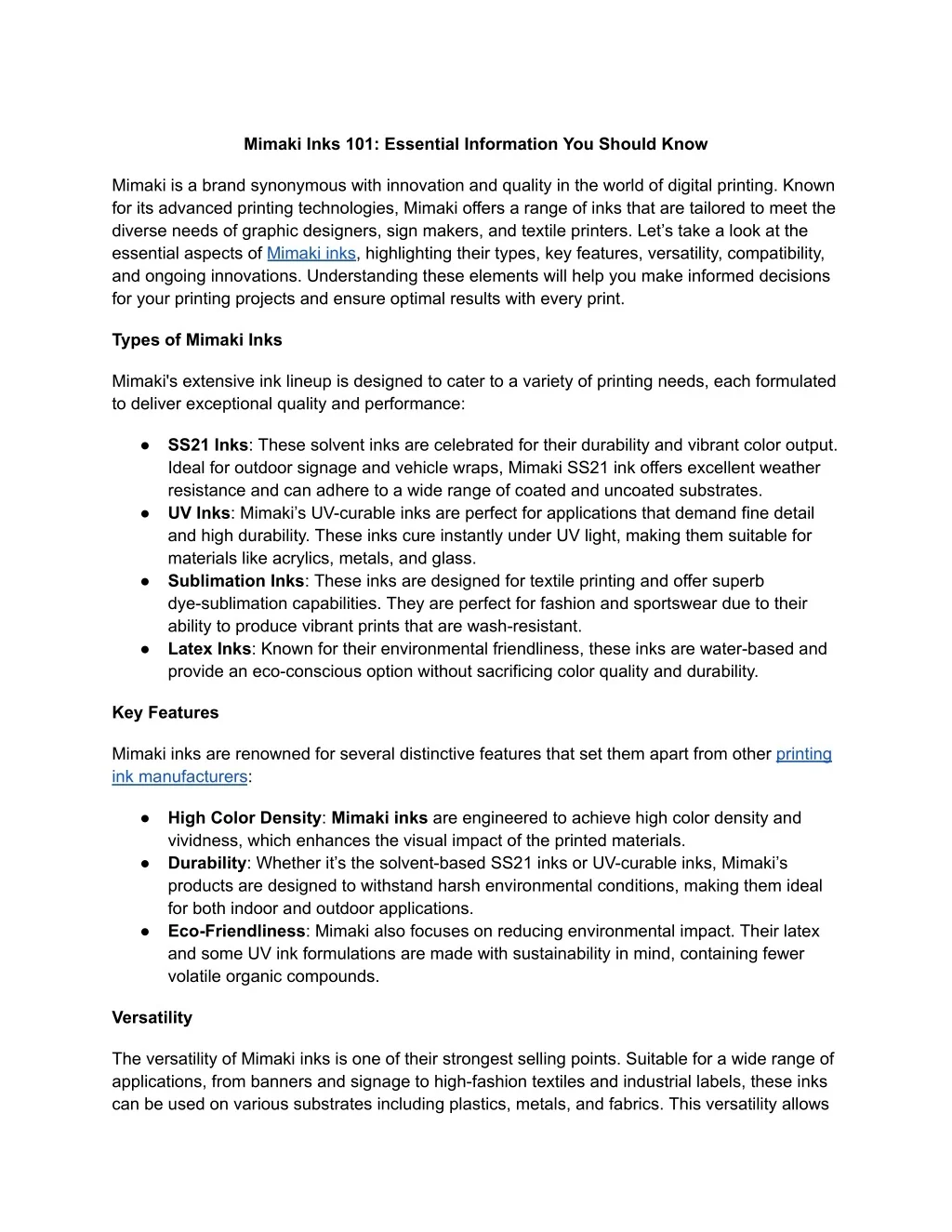 Essential Information Guide Examples PPT - Mimaki Inks 101_ Essential Information You Should Know PowerPoint ...