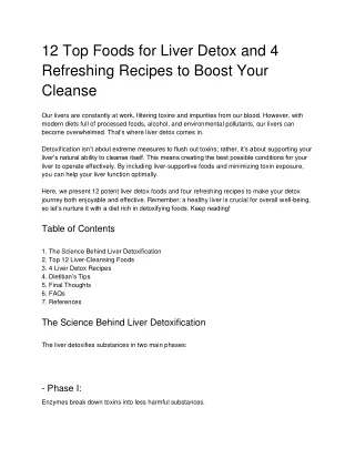 12 Top Foods for Liver Detox and 4 Refreshing Recipes to Boost Your Cleanse (1)