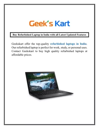 Buy Refurbished Laptop in India with all Latest Updated Features
