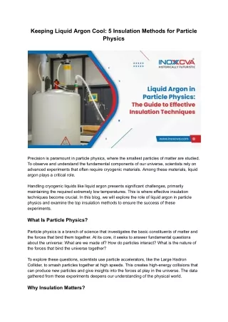 Keeping Liquid Argon Cool_ 5 Insulation Methods for Particle Physics