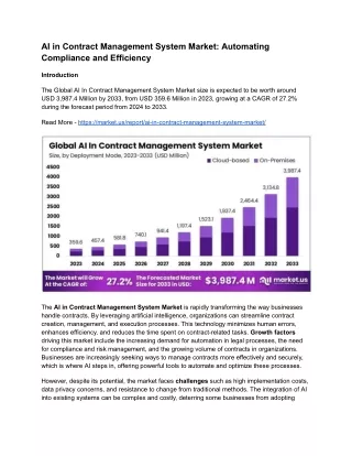 AI in Contract Management System Market: Automating Contract Reviews