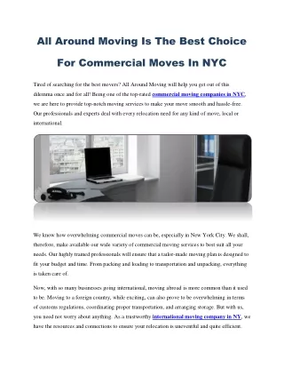 All Around Moving Is The Best Choice For Commercial Moves In NYC