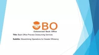 Back Office Process Outsourcing