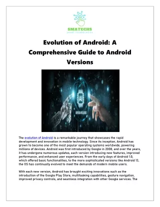 evolution of android a comprehensive guide