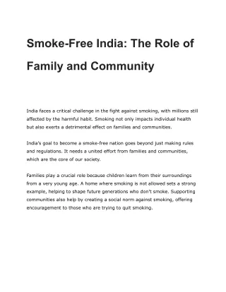 _The Role of Family and Community in Supporting a Smoke-Free India
