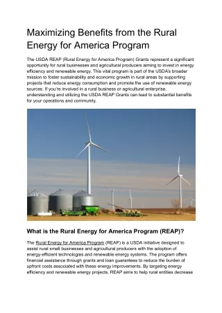 Rural Energy for America Program