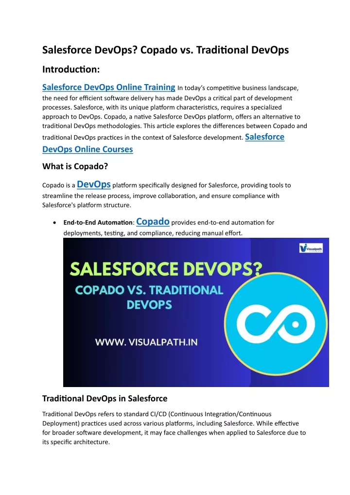 salesforce devops copado vs traditional devops