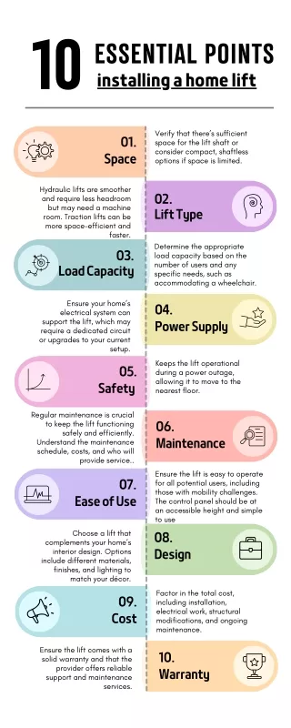 essential points for installing a home lift