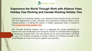experience the world through work with alliance