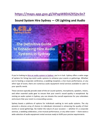 Exploring the Hire Dj in Sydney from Crlighting Audio