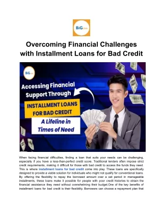 Flexible Installment Loans for Bad Credit: Your Path to Financial Stability