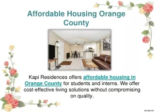 Affordable Housing Orange County