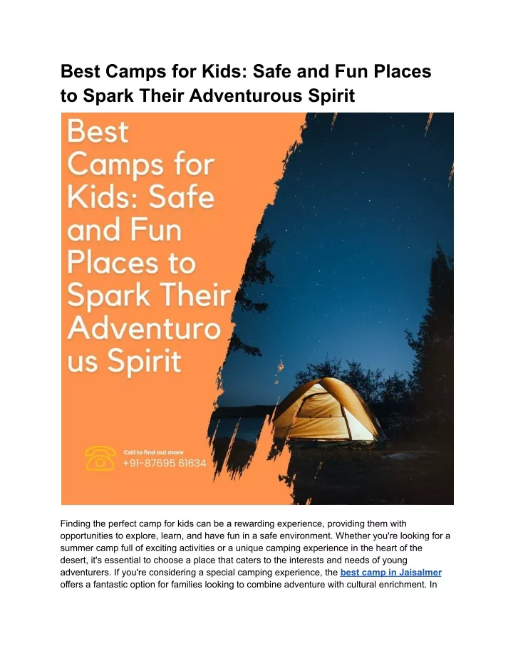 best camps for kids safe and fun places to spark