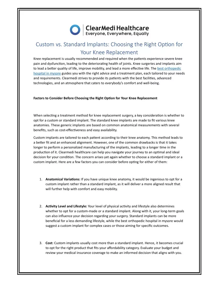 custom vs standard implants choosing the right