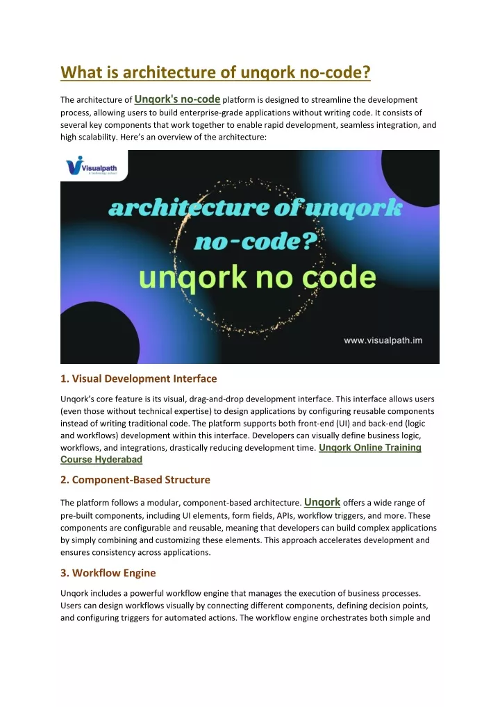 what is architecture of unqork no code