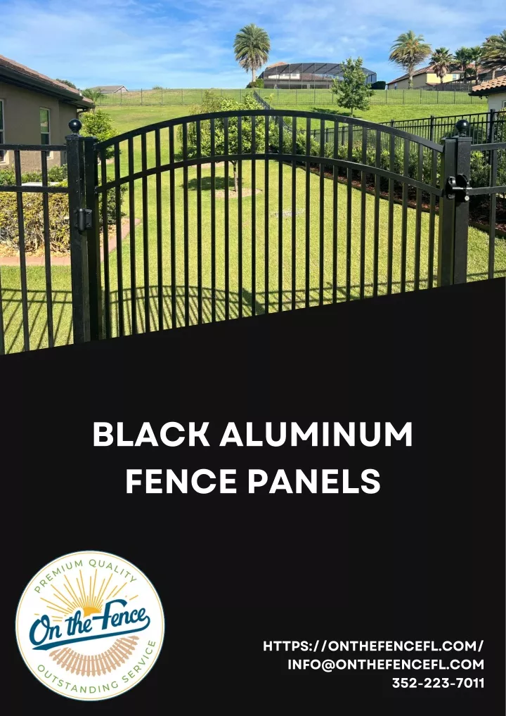 black aluminum fence panels