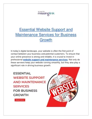 Essential Website Support and Maintenance Services for Business Growth