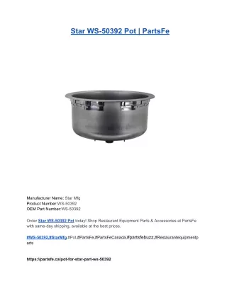 Star WS-50392 Pot _ PartsFe