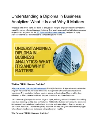 understanding a diploma in business analytics