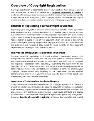 Copyright Registration in Chennai - Protect Your Creations