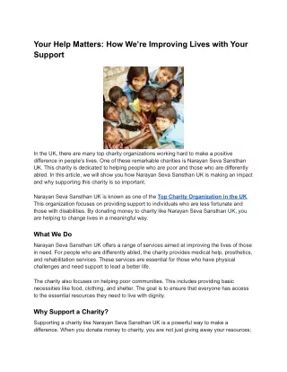 Your Help Matters_ How We’re Improving Lives with Your Support