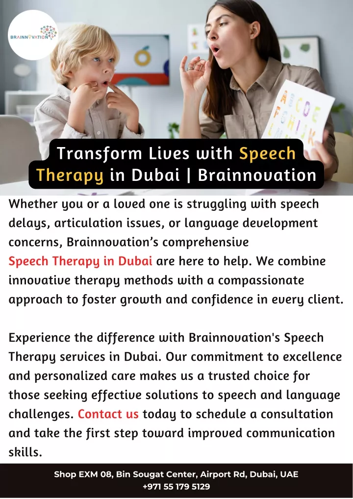 transform lives with speech therapy in dubai