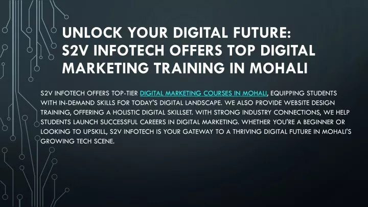 unlock your digital future s2v infotech offers top digital marketing training in mohali