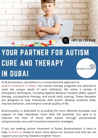 Your Partner for Autism Cure and Therapy in Dubai