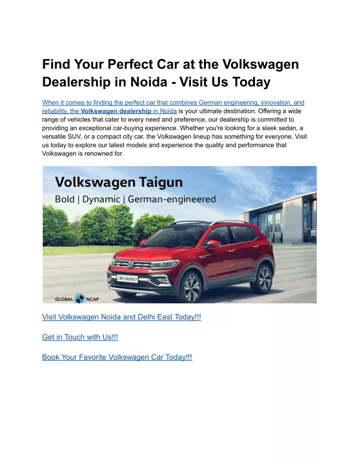 find your perfect car at the volkswagen