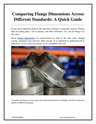 Comparing Flange Dimensions Across Different Standards_ A Quick Guide