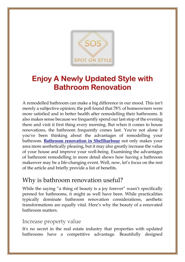 PPT - Enjoy A Newly Updated Style with Bathroom Renovation PowerPoint ...