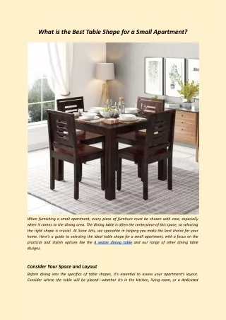 What is the Best Table Shape for a Small Apartment_